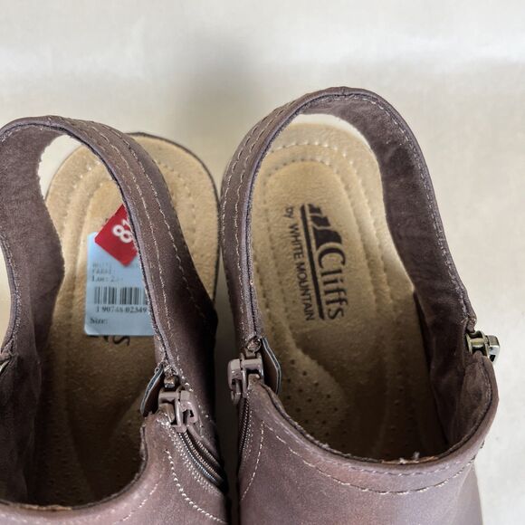 Cliffs by White Mountain Women’s Farrell Wedge Sandals 8.5M Side Zip C25369 - Picture 5 of 11